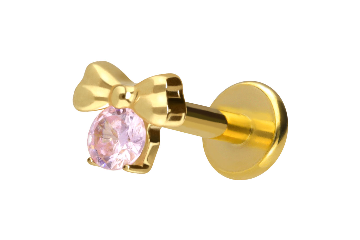 Titan Labret Piercing mit Innengewinde SCHLEIFE + KRISTALL